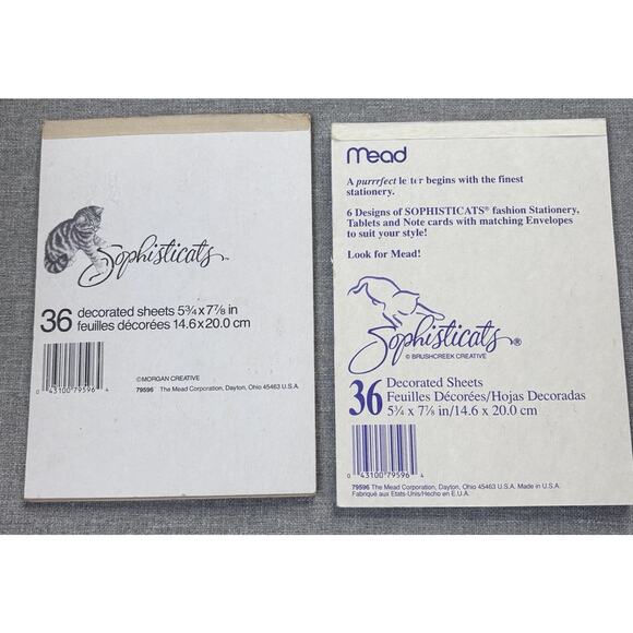 2 Vintage Mead Corp Sophisticats Lined Stationary Tablet Notebook - Picture 4 of 9